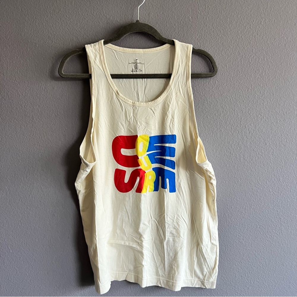 Fabletics Cream Tank Top Pride Collection